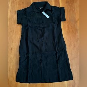 NWT J. Crew Petite V-neck shirtdress in soft gauze in black size: XXSP